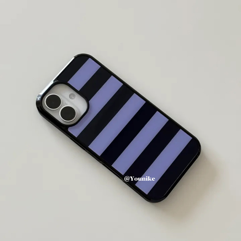 Phone Cases Purple - Koreanische Ins Lila und Schwarz Gestreifte