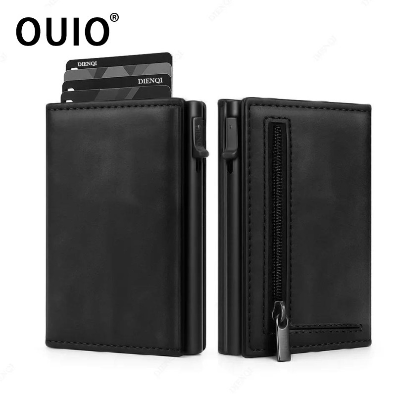 Card Holder Slim Case - OUIO RFID-Kreditkartenetui für Herren, Bankkartenhalter, Aluminium-Metallgehäuse,