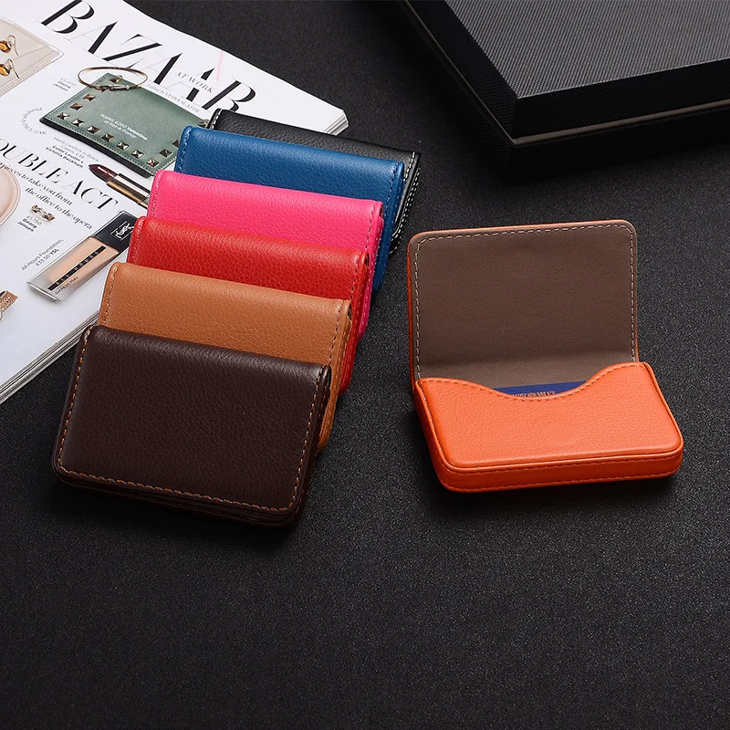 Card Holder Slim Case - 2026 PU-Leder Visitenkartenhalter mit Magnetverschluss Schlanker