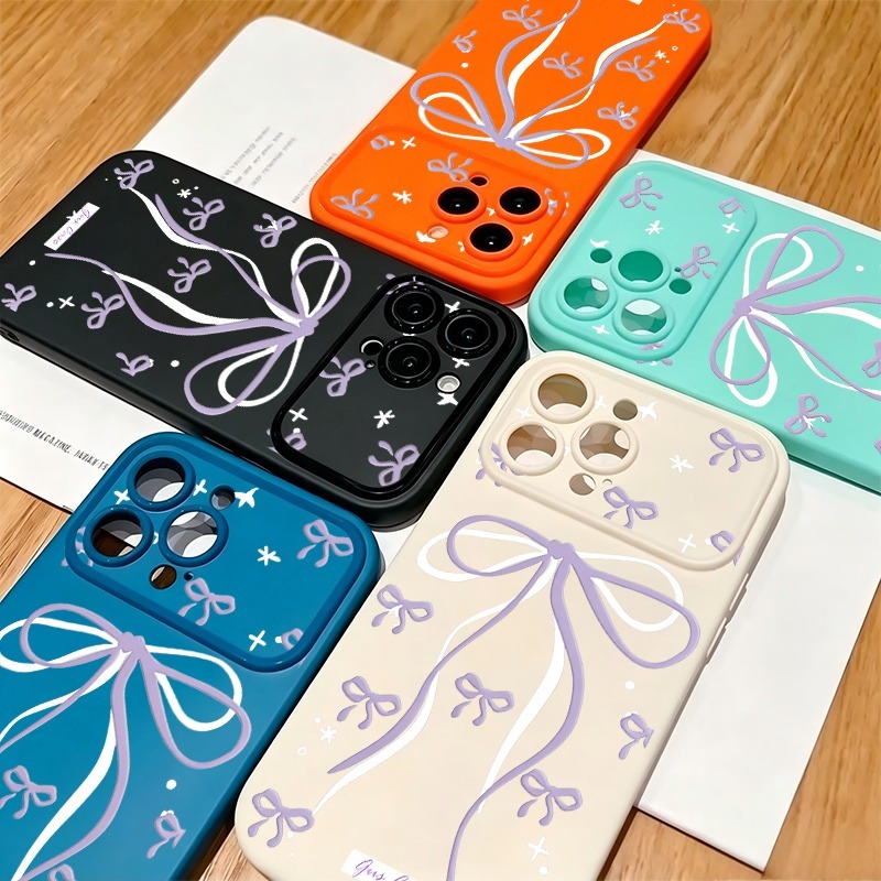 Phone Cases Purple - Große Lila Schleife Stern Doodle Print