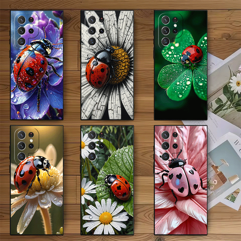 Phone Cases Shein - Siebenspärtiger roter Marienkäfer Weiche Handyhülle für