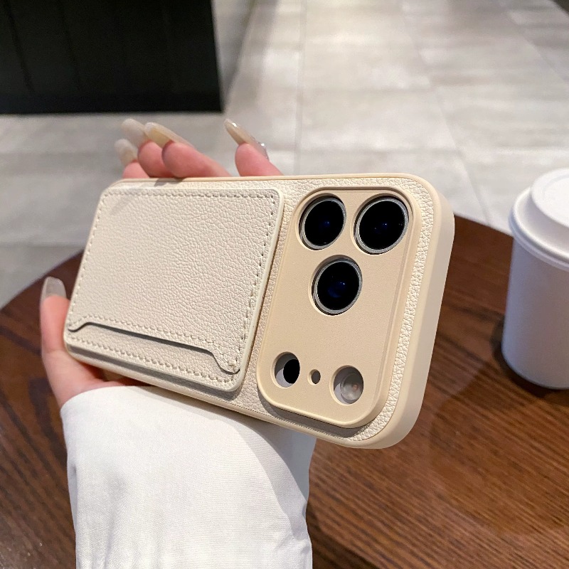 Card Holder Slim Case - PU-Leder-Brieftaschen-Handyhülle mit Kartenhalter-Schlitzfach für iPhone 17