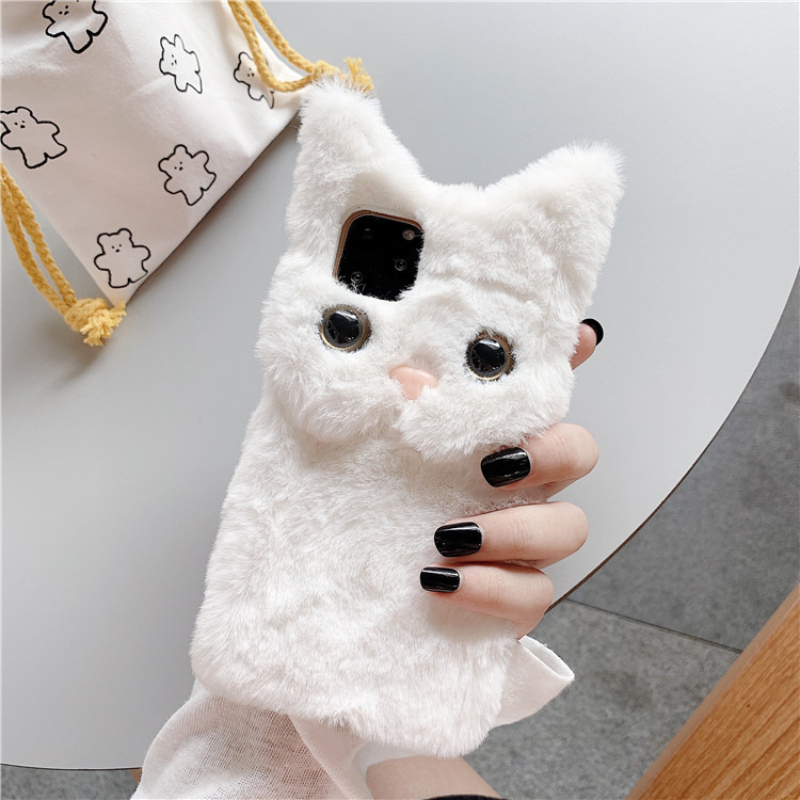 3D Niedliche Cartoon-Katze Plü – Phone Cases 13 Bewertung und Preis