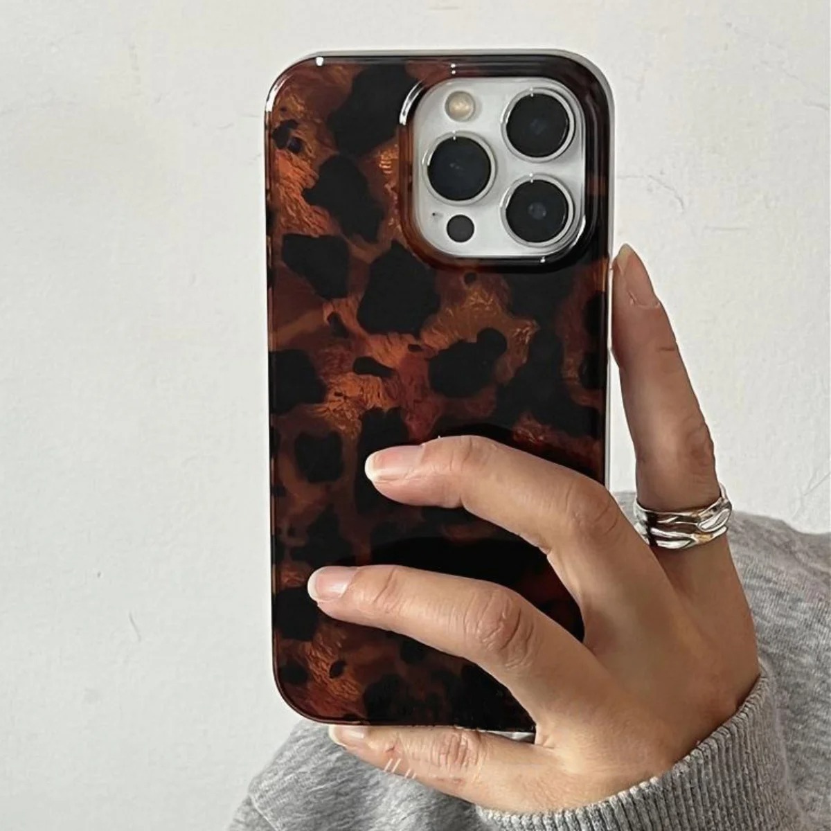Retro-Amber-Textur Laser-Handy – Phone Cases Leopard Print Bewertung und Preis