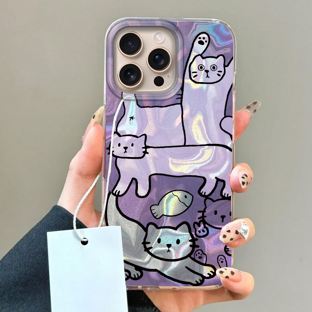 Lila Linien Katzenfisch Wasser – Phone Cases Purple Bewertung und Preis