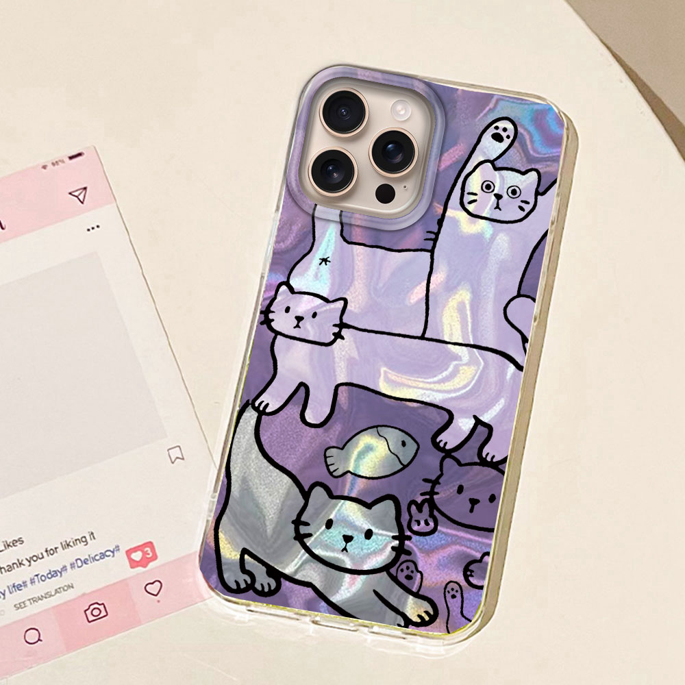Lila Linien Katzenfisch Wasser – Phone Cases Purple Bewertung und Preis
