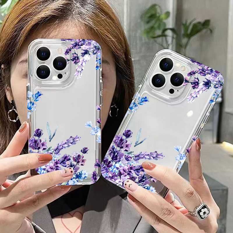 Lila Blumen Weiche TPU Handyhü – Phone Cases Purple Bewertung und Preis